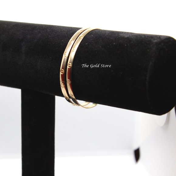 Gold Filled Dainty Bangles (set of 2) - Picture 2 of 4